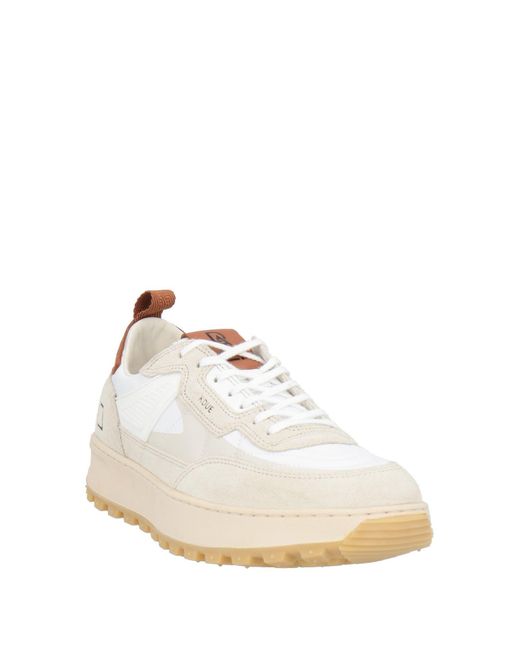 Date White Ivory Sneakers Leather, Textile Fibers for men