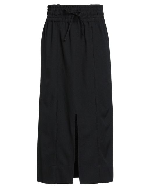 Ganni Synthetic Midi Skirt in Black | Lyst