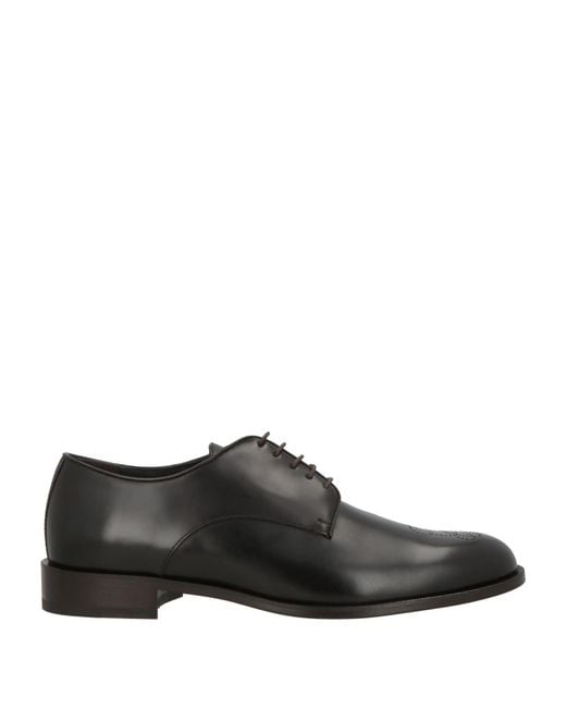 Giorgio Armani Black Lace-Up Shoes Cow Leather for men