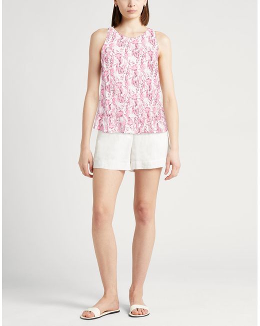 120% Lino Pink Fuchsia Top Linen