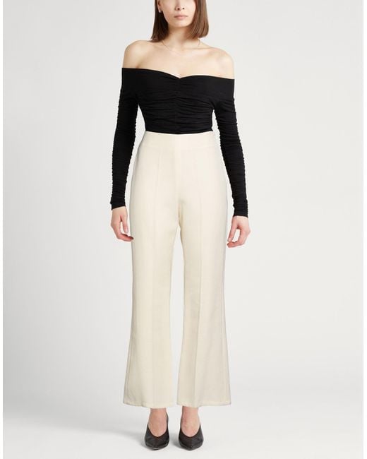 Jil Sander White Pants Viscose, Silk