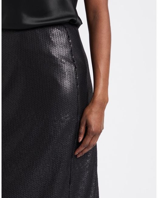 Alysi Black Maxi Skirt Polyester