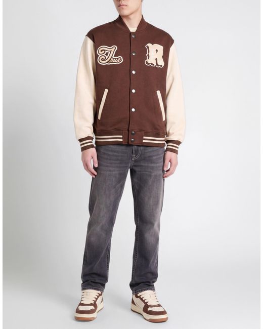 True Religion Brown Jacket Cotton, Polyester for men