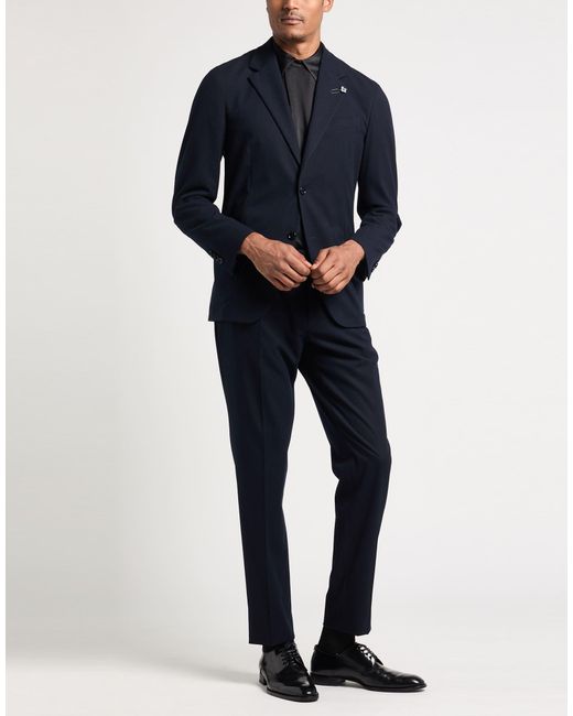 Lardini Blue Midnight Suit Polyester, Viscose, Elastane for men