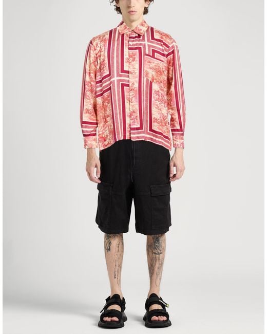 Aries Red Garnet Shirt Ecovero Viscose, Viscose for men