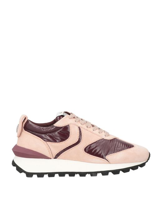 Voile Blanche Pink Burgundy Sneakers Leather, Textile Fibers