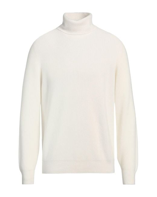 Brunello Cucinelli White Turtleneck Cashmere for men