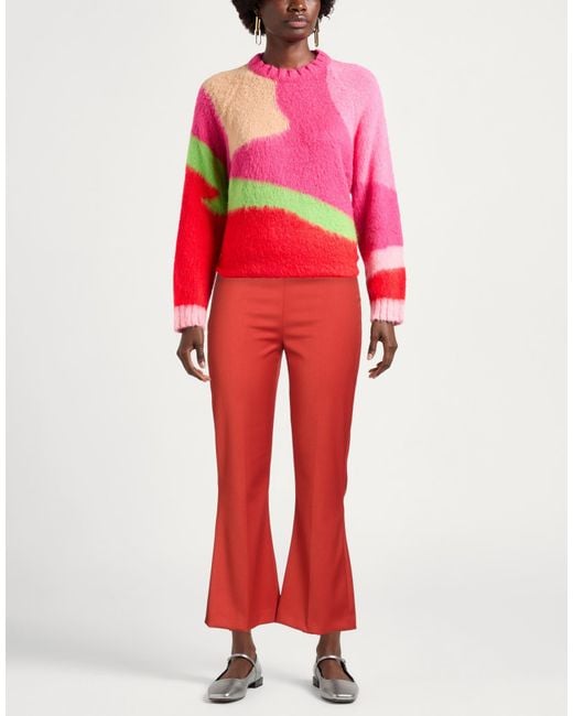 Hanita Red Pants Polyester, Elastane