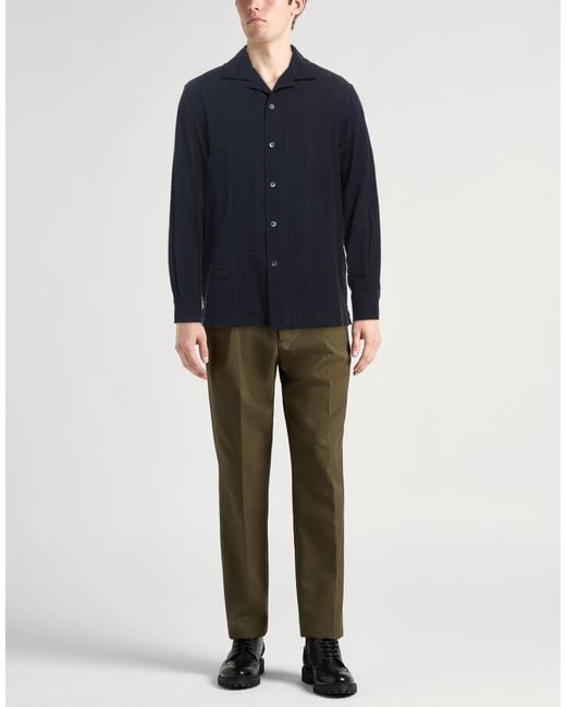 Brunello Cucinelli Blue Midnight Shirt Cotton for men