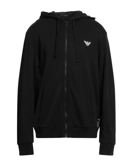 Emporio Armani Black Underwear Sweatshirt Cotton, Polyester, Elastane for men