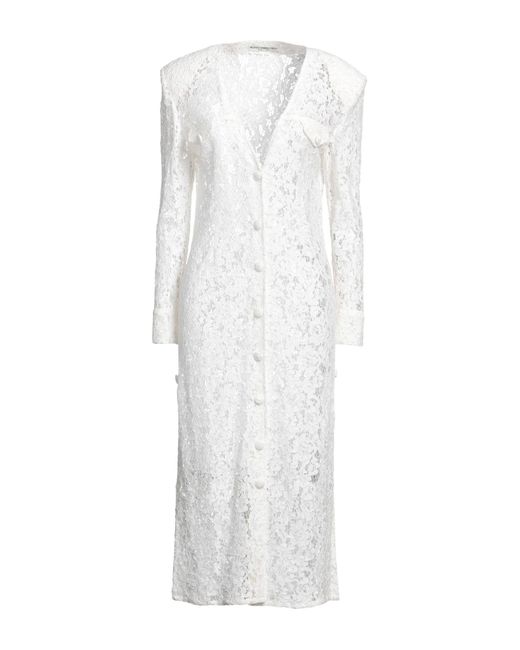 Alessandra Rich White Midi Dress