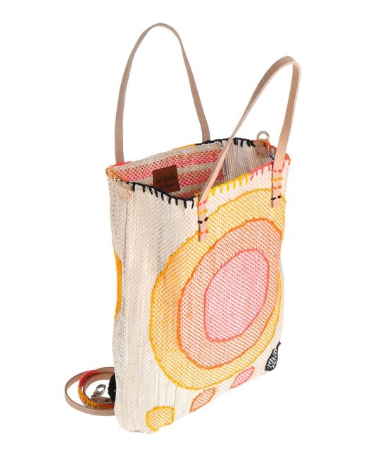 Enshalla Orange Handbag Textile Fibers, Straw