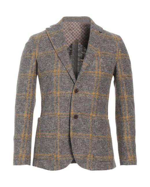 Barbati Gray Blazer Polyester, Acrylic, Wool, Cotton for men