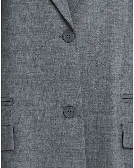 Semicouture Gray Blazer Polyester, Wool, Elastane