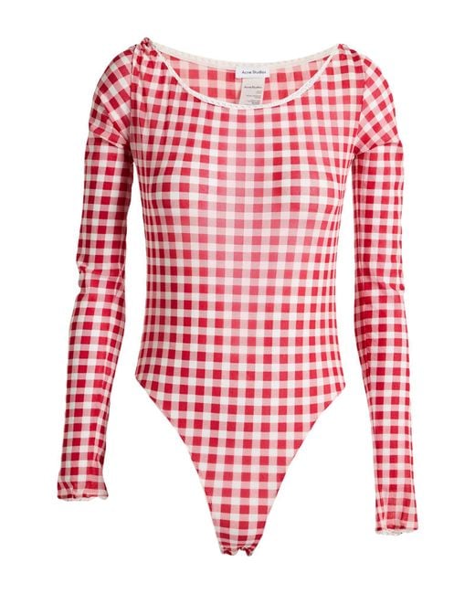 Acne Red Bodysuit Nylon