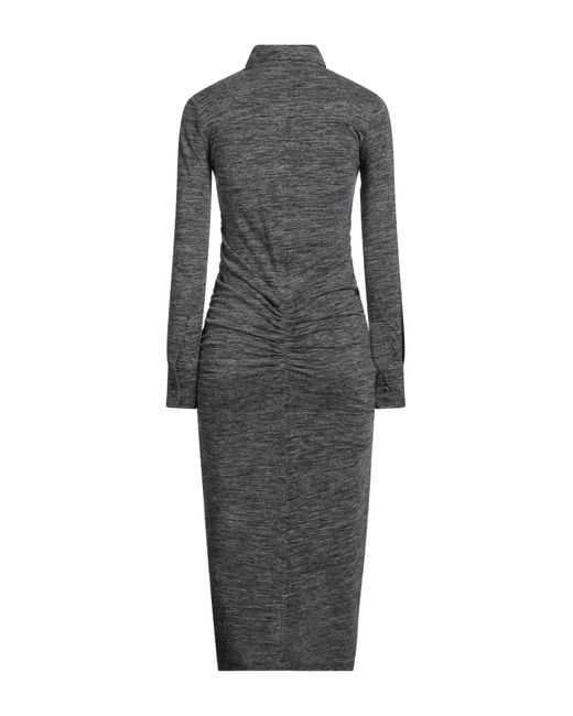 Isabel Marant Gray Midi Dress Polyamide, Linen, Virgin Wool