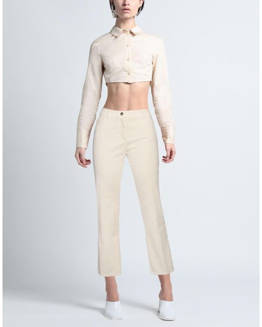 Pennyblack White Pants Cotton, Elastane