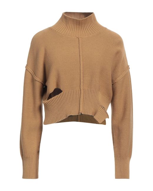 MM6 by Maison Martin Margiela Natural Mustard Turtleneck Cotton, Wool