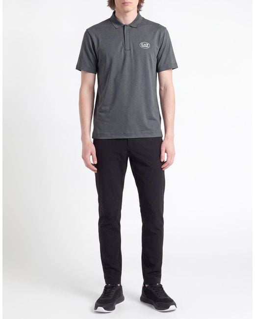 Emporio Armani Black Light Polo Shirt Polyester, Elastane for men