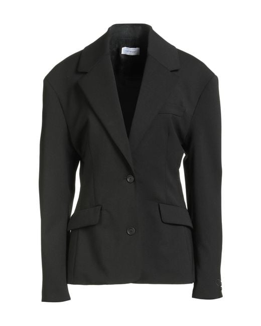 Off-White c/o Virgil Abloh Black Blazer Virgin Wool, Elastane