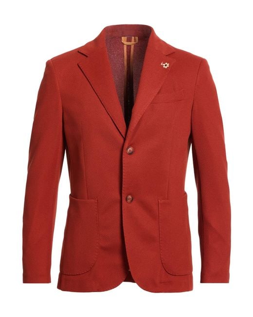 Massimo Rebecchi Red Blazer Polyester, Elastane for men