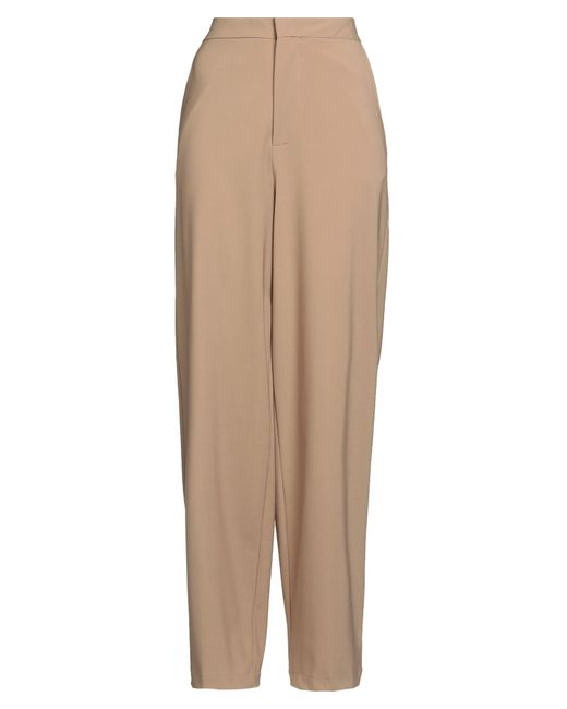 Roberto Collina Natural Camel Pants Wool, Elastane