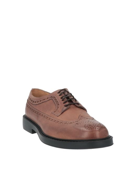TF SPORT Brown Camel Lace-Up Shoes Leather for men