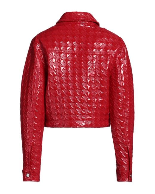 MSGM Red Jacket Polyester, Elastane, Polyurethane Coated