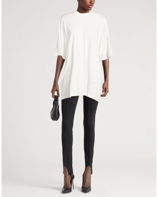 Rick Owens White T-Shirt Cotton