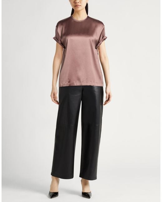 Brunello Cucinelli Pink Antique Rose Top Silk, Elastane, Ecobrass