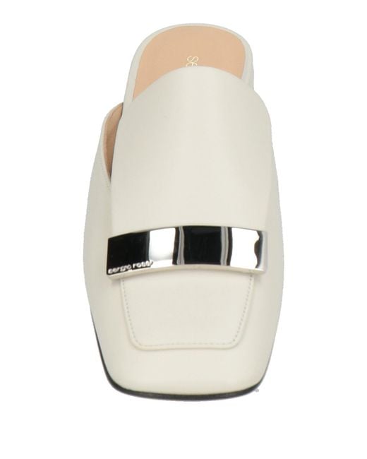 Sergio Rossi White Mules & Clogs