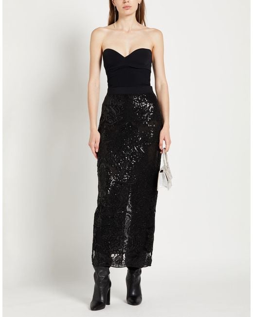 Semicouture Black Maxi Skirt Polyester
