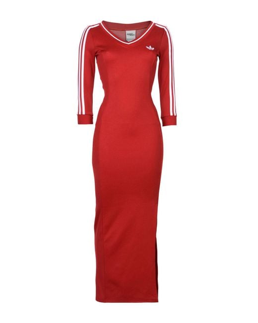 Jeremy Scott for adidas Long Dress in Red | Lyst Australia