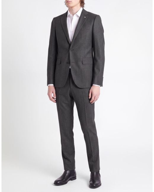 Luigi Bianchi Gray Suit Wool for men