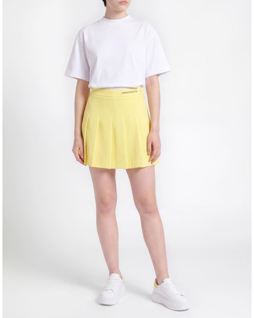 hinnominate Yellow Mini Skirt Polyester, Elastane