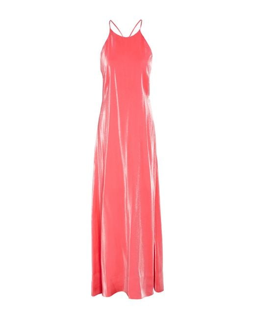 Ottod'Ame Pink Maxi Dress Viscose, Polyester