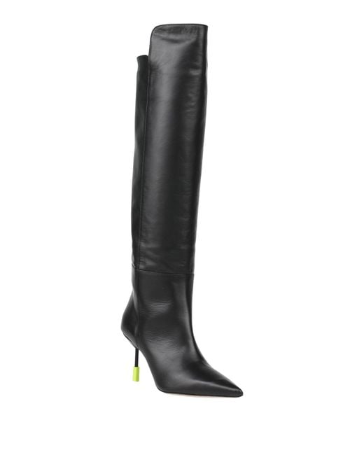 MSGM Black Boot Leather