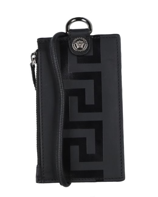 Versace Black Document Holder Calfskin for men
