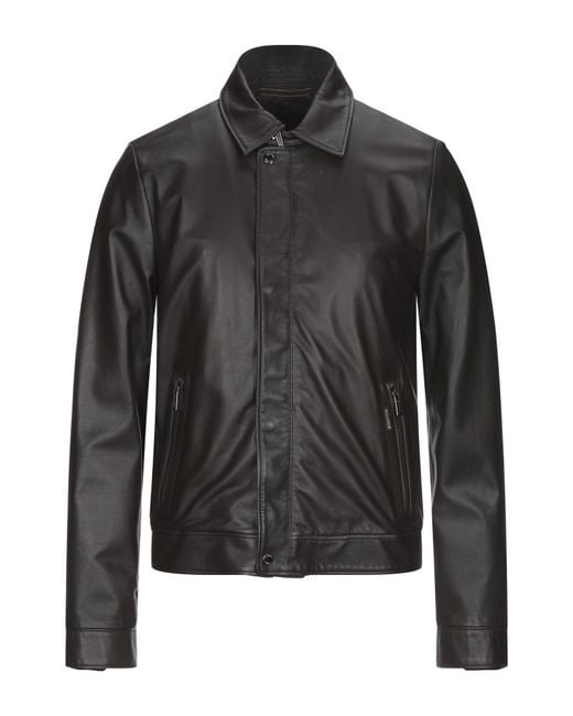 Moorer Black Dark Jacket Lambskin for men