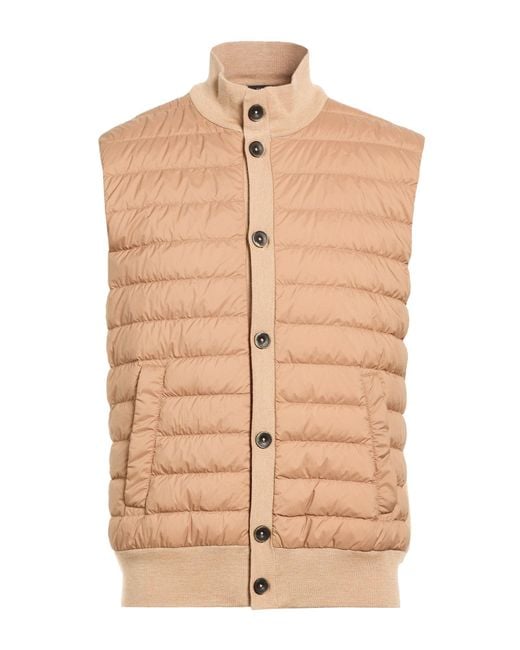 Herno Natural Camel Vest Virgin Wool, Silk for men
