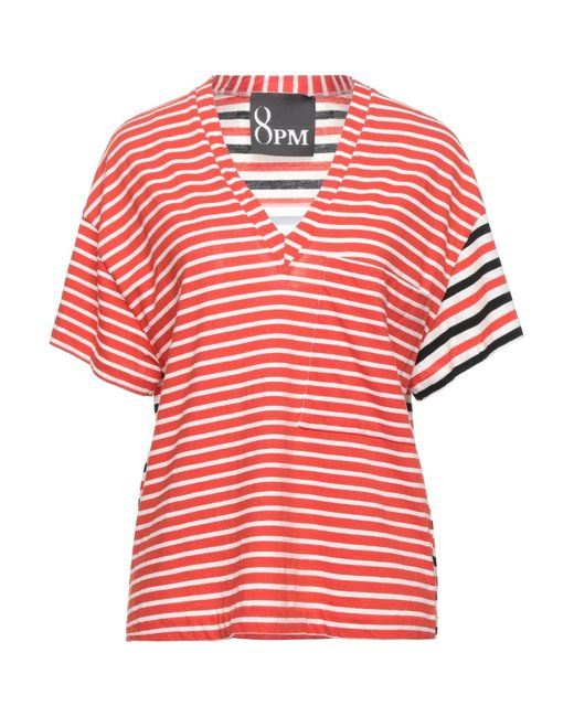 8pm Red T-Shirt Cotton
