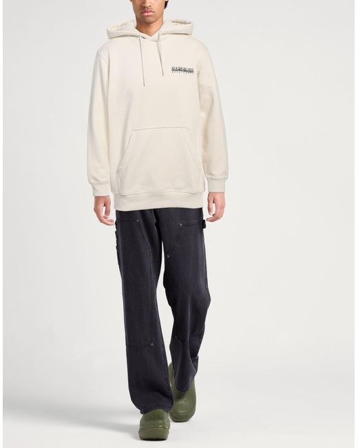 Napapijri Natural Ivory Sweatshirt Cotton, Polyester, Elastane for men