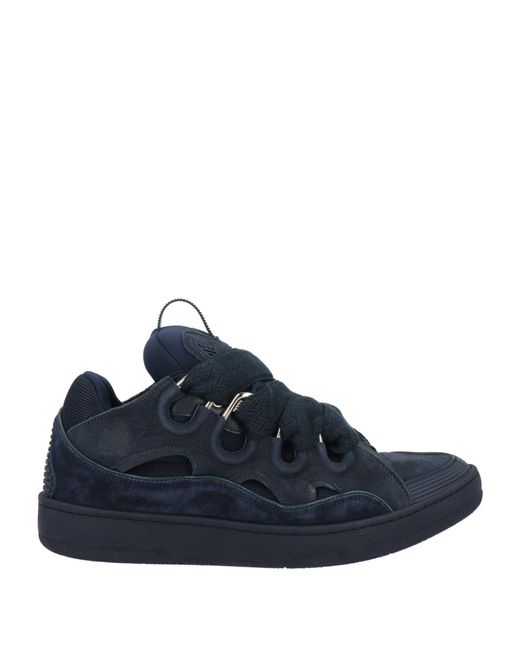 Lanvin Blue Midnight Sneakers Calfskin, Polyester for men