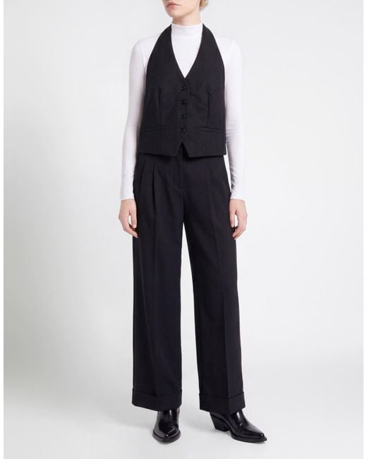 Department 5 Black Tailored Vest Polyester, Viscose, Polyamide