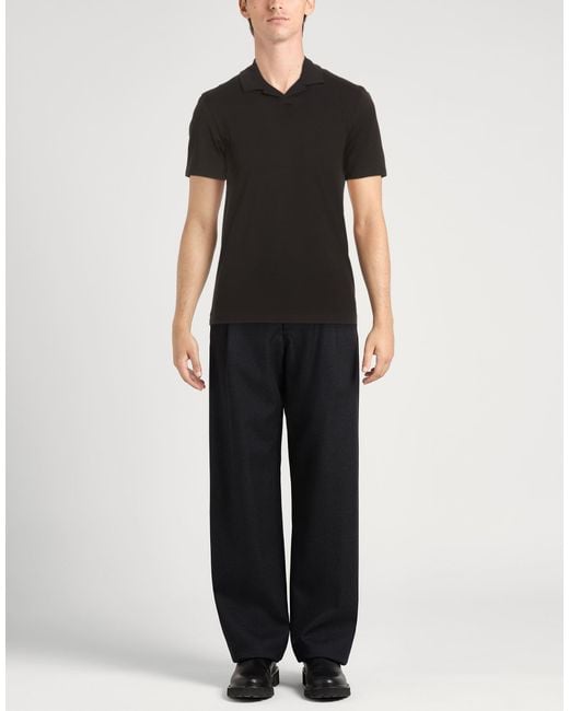 HUGO Black Polo Shirt Cotton, Elastane for men