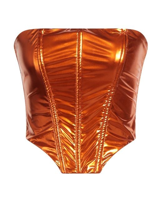 Patrizia Pepe Orange Top Polyurethane