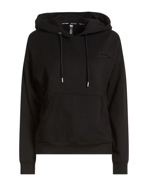DKNY Black Sweatshirt Cotton, Polyester