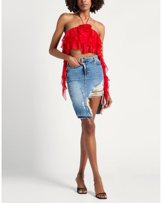 Blumarine Red Top Silk