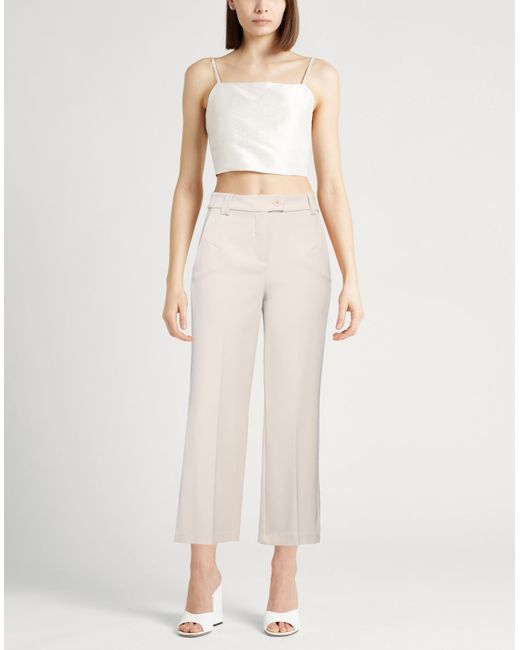 Annarita N. Natural Pants Polyester, Elastane