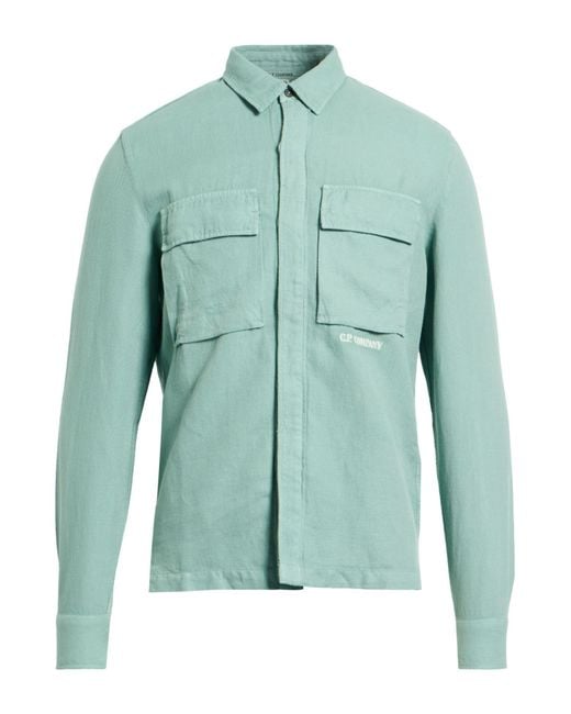 C P Company Green Light Shirt Cotton, Linen for men